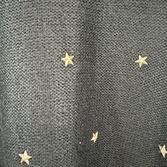 Lucky Brand Womens Size L Star Stud Black Crewneck Pullover Sweater - Picture 4 of 5